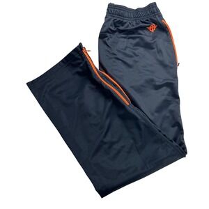 VTG Tapout Mens Track Pants Gray Orange Zipper Pockets MMA Training Joggers M